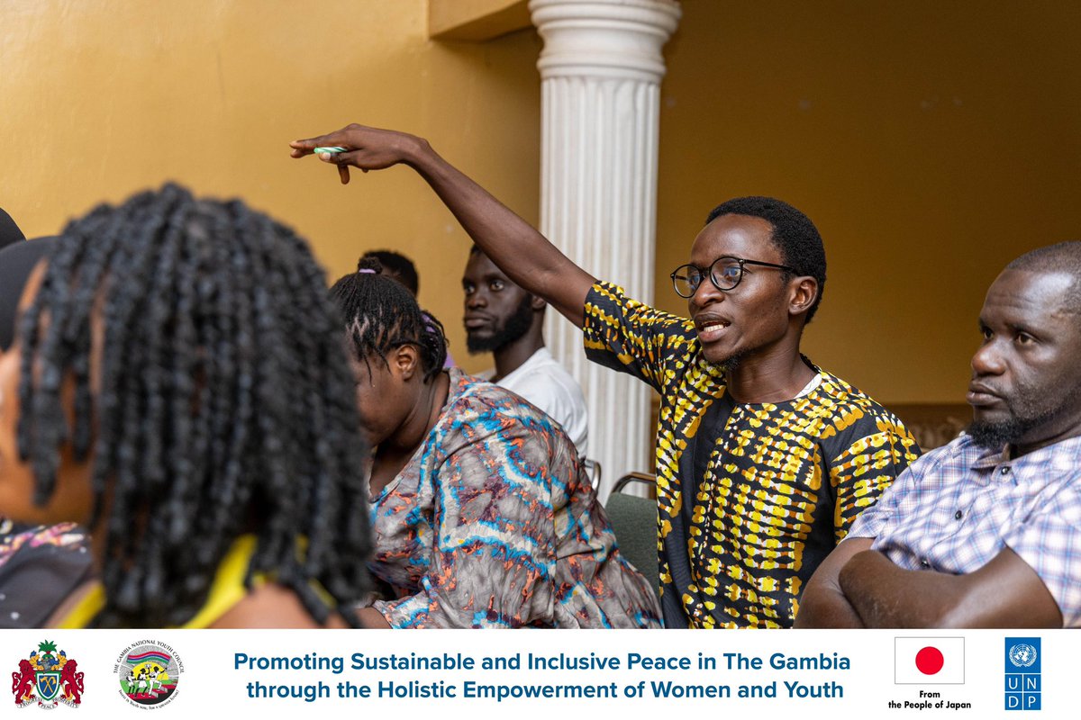 UNDP_TheGambia's tweet image. UNDP in partnership w/t 
@JapanGov under the #JSB 🇯🇵 project has launched a 2️⃣ day workshop on #YPS &amp;amp; #WPS for youth in WCR.
 
The training represents a shift from policy to practice, working with youth on the NAP launched in partnership with @MOYSTheGambia &amp;amp; @NYCGambia.