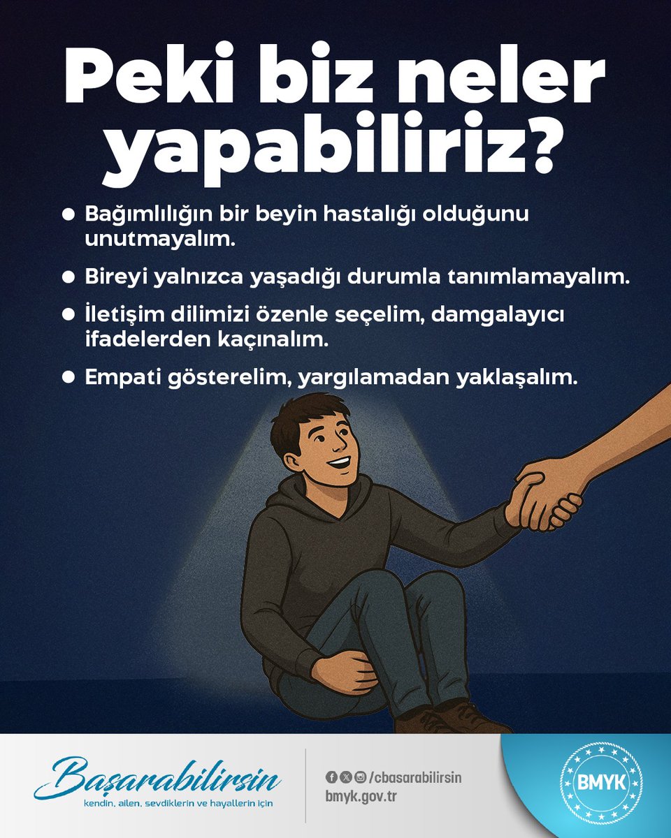 Çevremizde desteğe ihtiyaç duyan kişilere el uzatalım ve doğru bilgiyi paylaşalım. Çünkü bağımlılık bir halk sağlığı sorunudur. 

#Stigma #SağlıklıToplum