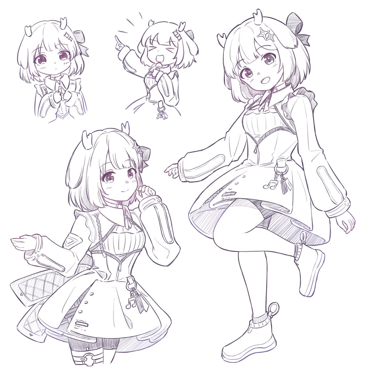 ライブ最高😤
#鹿乃の絵 
#虹色ラプソディ・星空ノクターン