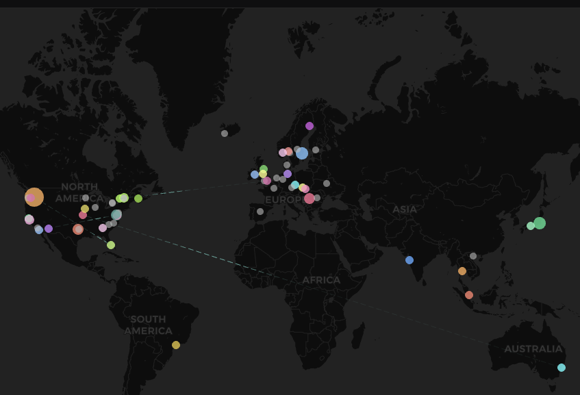 AlexanderLong's tweet photo. What a wild map to wake up to. External node count growing as quick as join queue can get people in. Loss  marching down entirely unaffected. https://t.co/Vsn5XDxtji