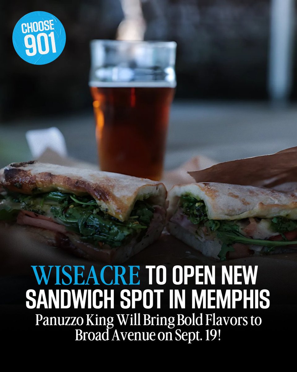 Memphis🥪 A new flavor is hitting Broad Ave! Chef Andrew Dacus &amp; the Bartosch Brothers are teaming up to open Panuzzo King—Wiseacre’s new in-house sandwich shop—on Sept. 19😋 #choose901