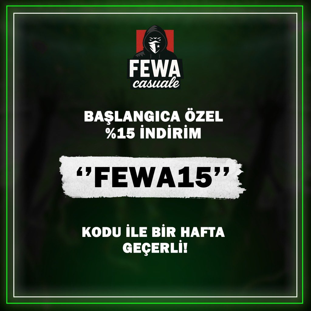Açılışa Özel 1 hafta geçerli %15 indirim kodunu kullanabilirsiniz.