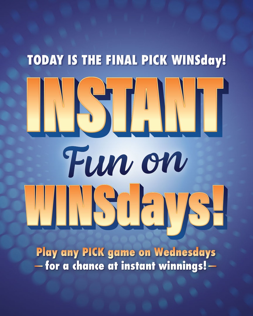 floridalottery's tweet photo. It’s the FINAL WINSday of the summer! 🌞
Buy any PICK Daily Games tickets today for a chance to win $5 INSTANTLY! 💸
This is your last shot. Don't miss out on $1 MILLION in instant WINSday prizes! 🎟️🔥 #FloridaLottery  #DrawGames https://t.co/fwn3EWVPvg