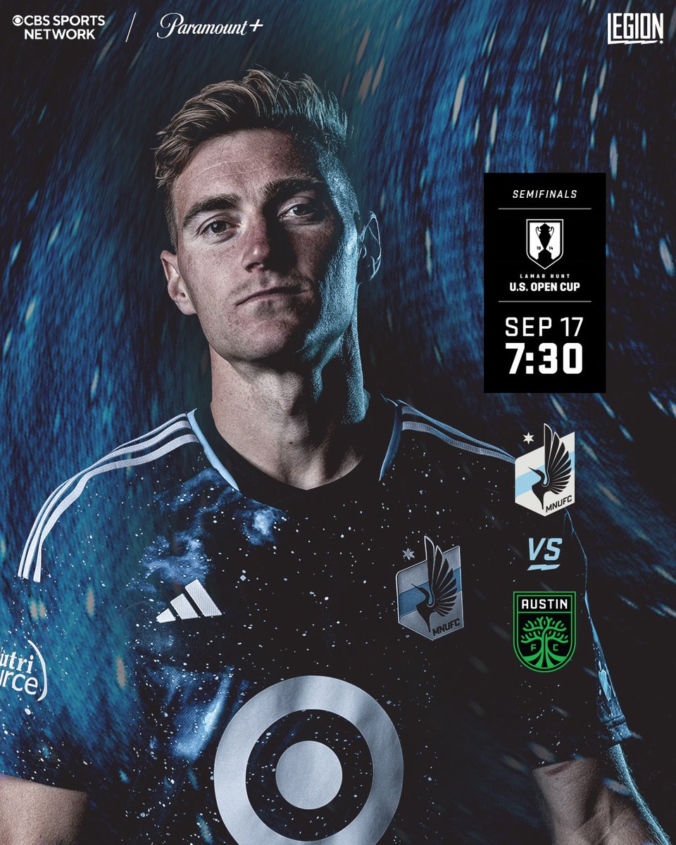 MNUFC's tweet photo. Cuz Maybe 🏆

🆚 @AustinFC
📍 Allianz Field
📅 Wed, Sept 17
⏰ 7:30 p.m. CT
📺 CBS Sports Network
📱 Paramount+
🎟️ https://t.co/I1zG3cm6cb https://t.co/oQAPhL9mNo