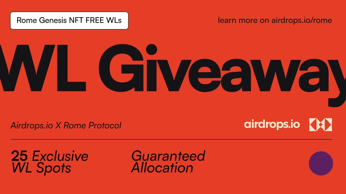 Now it’s time to shoot your shot!

We’re giving away Rome Protocol NFT whitelist spots

⚔️ What’s Rome Protocol? A Solana-based infra layer that connects chains like Ethereum &amp; Bitcoin into one unified ecosystem, the roads &amp; aqueducts of the onchain empire. Backed by $9M (Hack