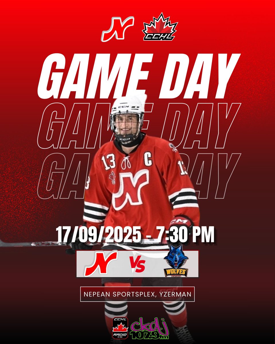 🏴‍☠️ GAMEDAY 🏴‍☠️

WE PLAY HOCKEY TODAY!

📍Steve Yzerman Arena
⏰️ 7:30pm
📺 <a href="/FloHockey/">FloHockey</a>
📻 <a href="/cchlradio/">CCHL Radio</a>
📻 <a href="/CKDJ1079/">CKDJ 107.9</a>
#RaiderPride