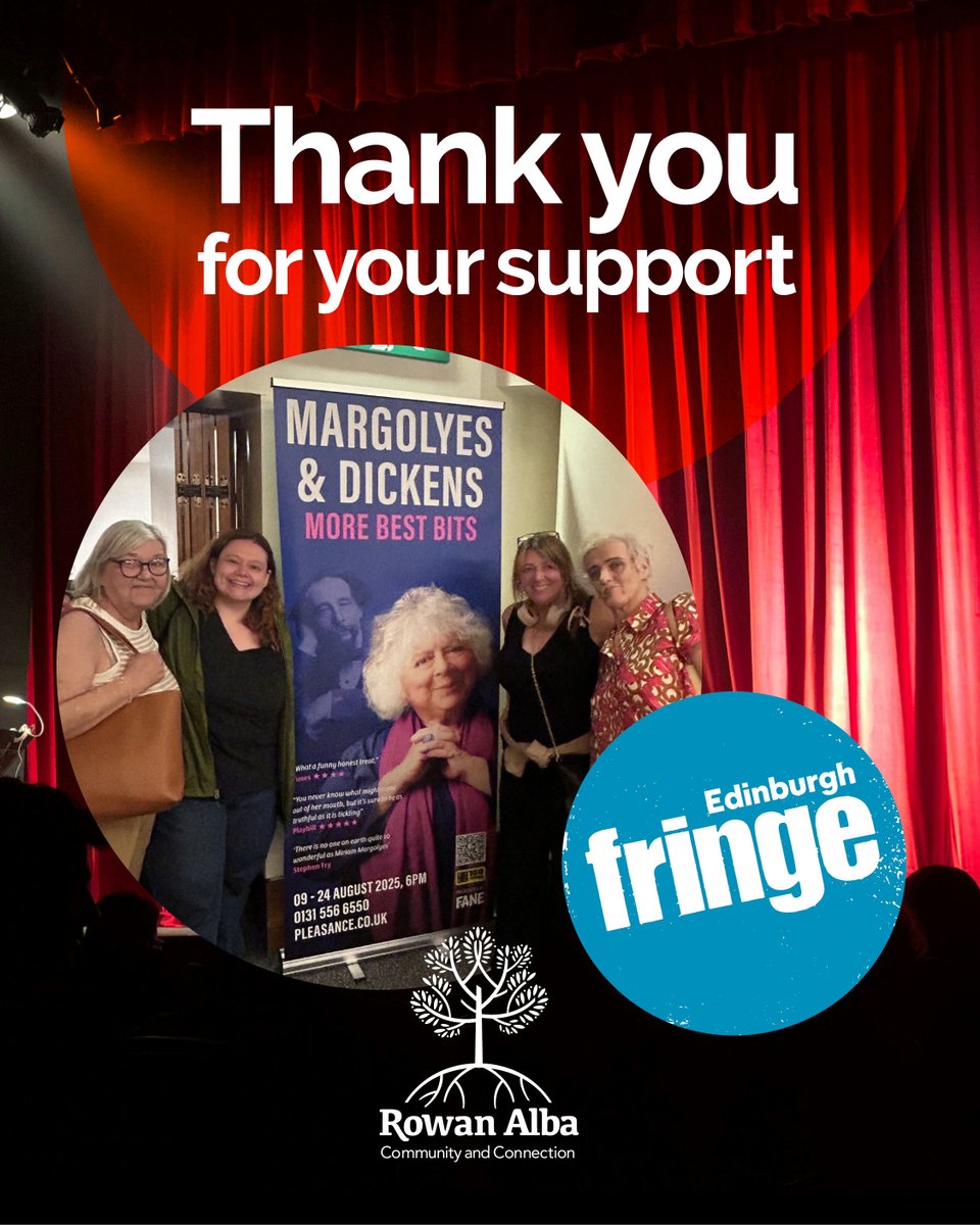 Like everyone else in Edinburgh we've just come back down to earth after the Festival. In the past few years we've been able to take our staff and community members to Fringe shows thanks to <a href="/edfringe/">Edinburgh Festival Fringe</a>  Community Ticketing Initiative. Thank you!