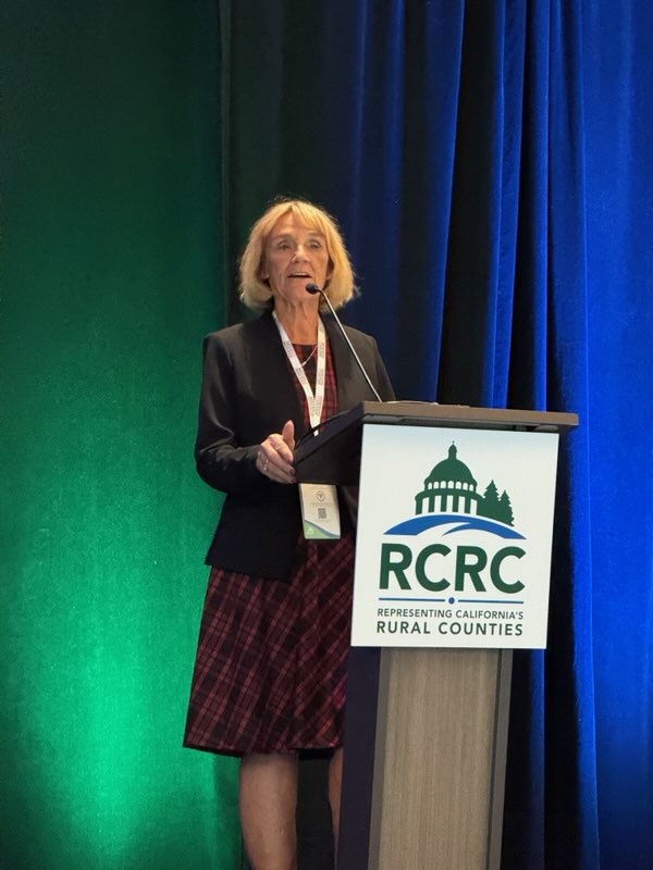 RuralCounties's tweet image. #RCRC’s 2025 Annual Meeting is underway! RCRC Board Chair &amp;amp; #ModocCounty Supervisor Geri Byrne kicked off today’s event with a welcome to our attendees &amp;amp; rural leaders. #RCRCAM