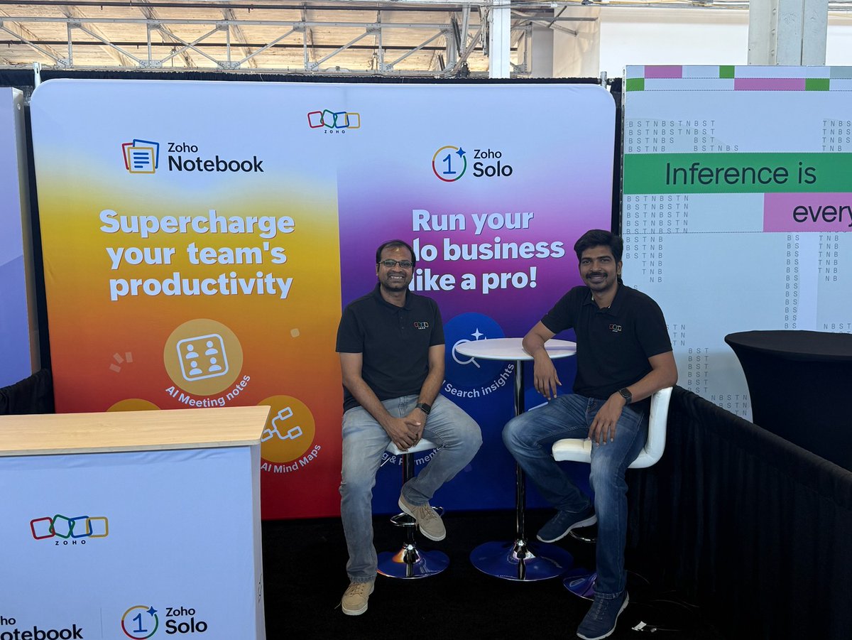ZohoNotebook's tweet image. We’re live at @AIconference! 

📍 Stop by Booth 113 and see how Zoho is bringing AI to everyday productivity:

✨ Notebook AI → smarter notes, summaries &amp;amp; transcripts

✨ @ZohoSolo → the solopreneur’s hub with instant AI insights

#Notebook #Solo #AIConference #AIForWork