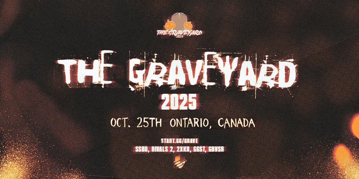 The Graveyard 2025 Returns on October 25th in Downtown Toronto!

🎮 SSBU, R2, 2XKO, GGST, GBVSR
👥 200 People Capacity Limit
🧌 Costume Contest 
🏅Medals For Top Placers

Early Bird Registration Ends on September 23rd! Register Now ⬇️
