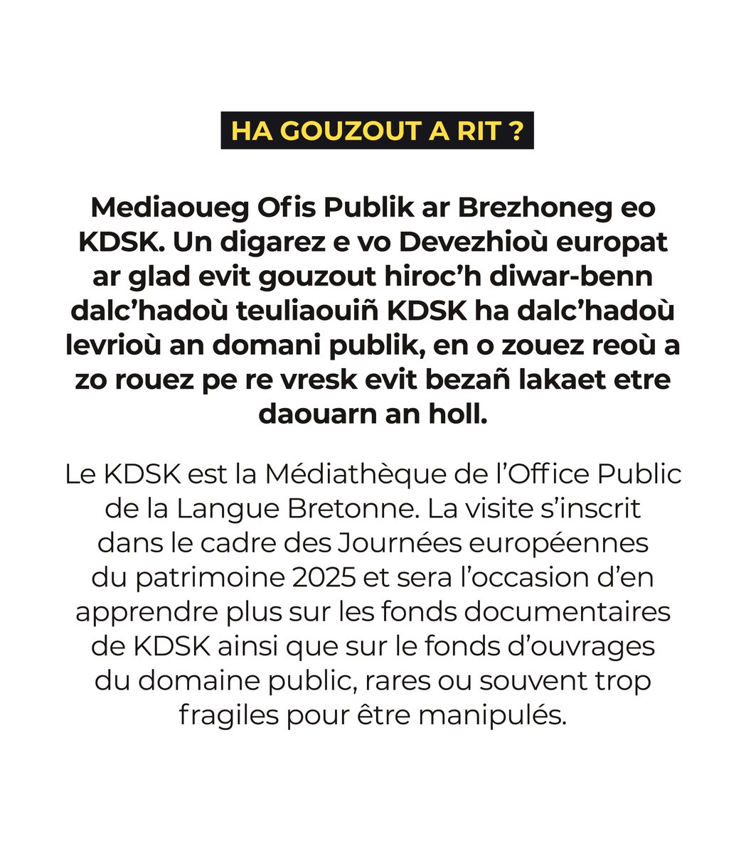 📍 <a href="/KDSK_CRCC/">KDSK</a> (Kreizenn Dafar Sevenadurel Keltiek)
🔗 saint-herblain.fr/agenda/kdsk-ce…

#bzhg #JEP2025 #Nantes #Patrimoine #Naoned #JEP #JournéesDuPatrimoine