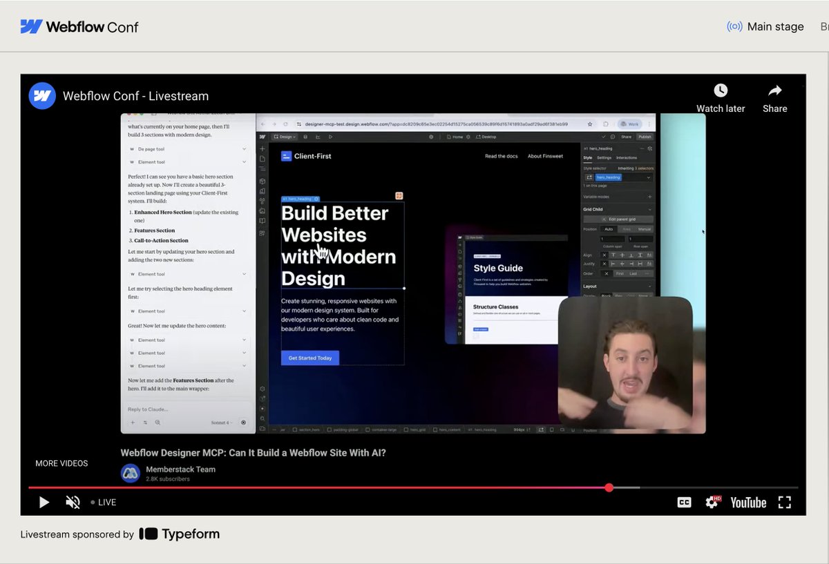 galluzzo_julian's tweet image. when youre watching #webflowconf and suddenly you see a guy you know