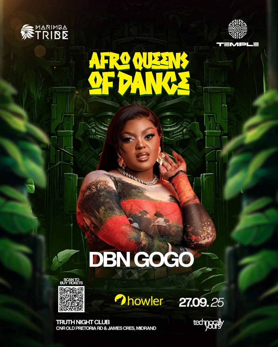 Join the celebration of Dance Music's QUEENS with @thandidraai and <a href="/i_nana_atta/">EMAKHOSINI 🌈</a> 👑💃
- Date: 27 Sep
- Venue: Temple @ Truth, Midrand
- Live performances by <a href="/moniquebingham/">monique bingham</a>, @dbngogo, @bucie_nkomo and more
- Tickets: truth.howler.co.za/afroqueens #AfroQueensOfDance