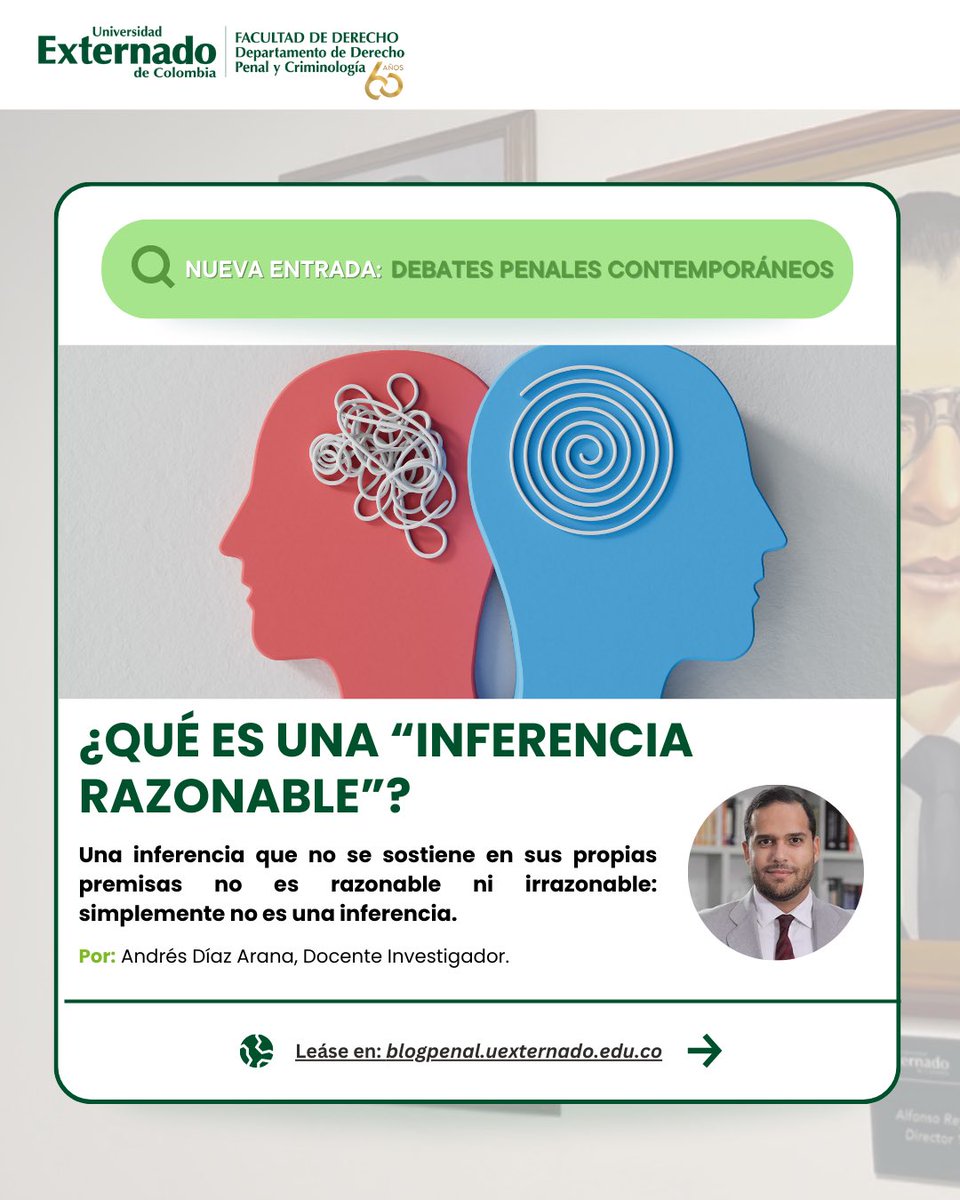 📖 ¿Qué es una inferencia razonable en el proceso penal? El profesor Andrés  Díaz explica que inferir no es inventar, sino extraer lo que ya está en las  premisas. 👉 Una inferencia, image size:960x1200