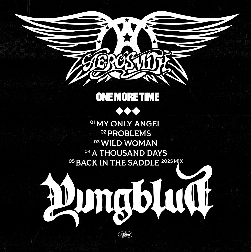 “One More Time”. A new EP by <a href="/Aerosmith/">Aerosmith</a> &amp; YUNGBLUD releasing November 21st. Preorder now in the link below. 

The first single “My Only Angel” will be released this Friday at midnight. 

Long live rock n roll music. 

Love forever, Aerosmith and Yungblud.

onemoretime.lnk.to/theep