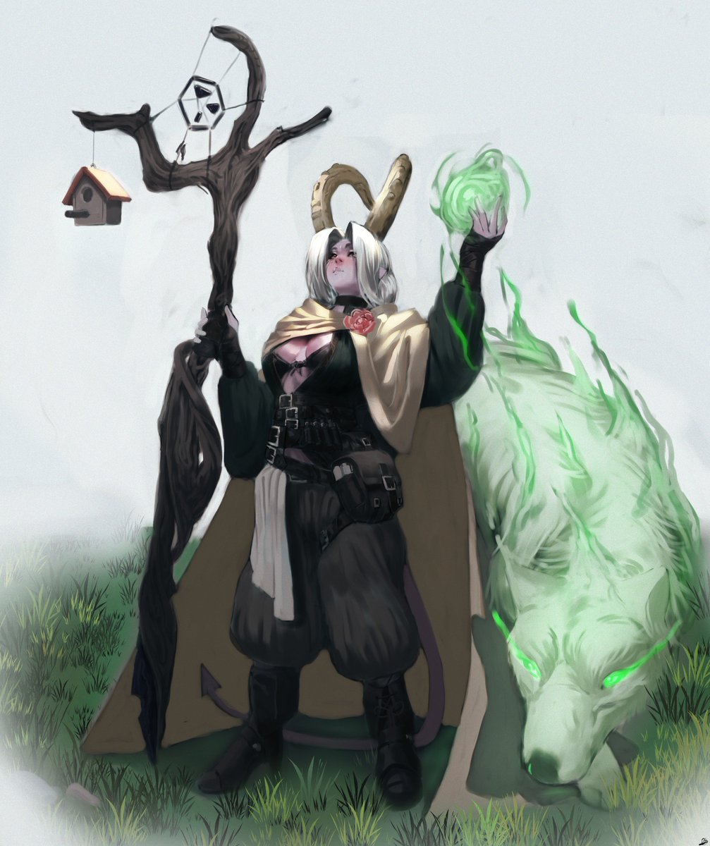 Tiefling Druid, did anyone ask? No, I know. But here it is, I'm trying out a few different things.