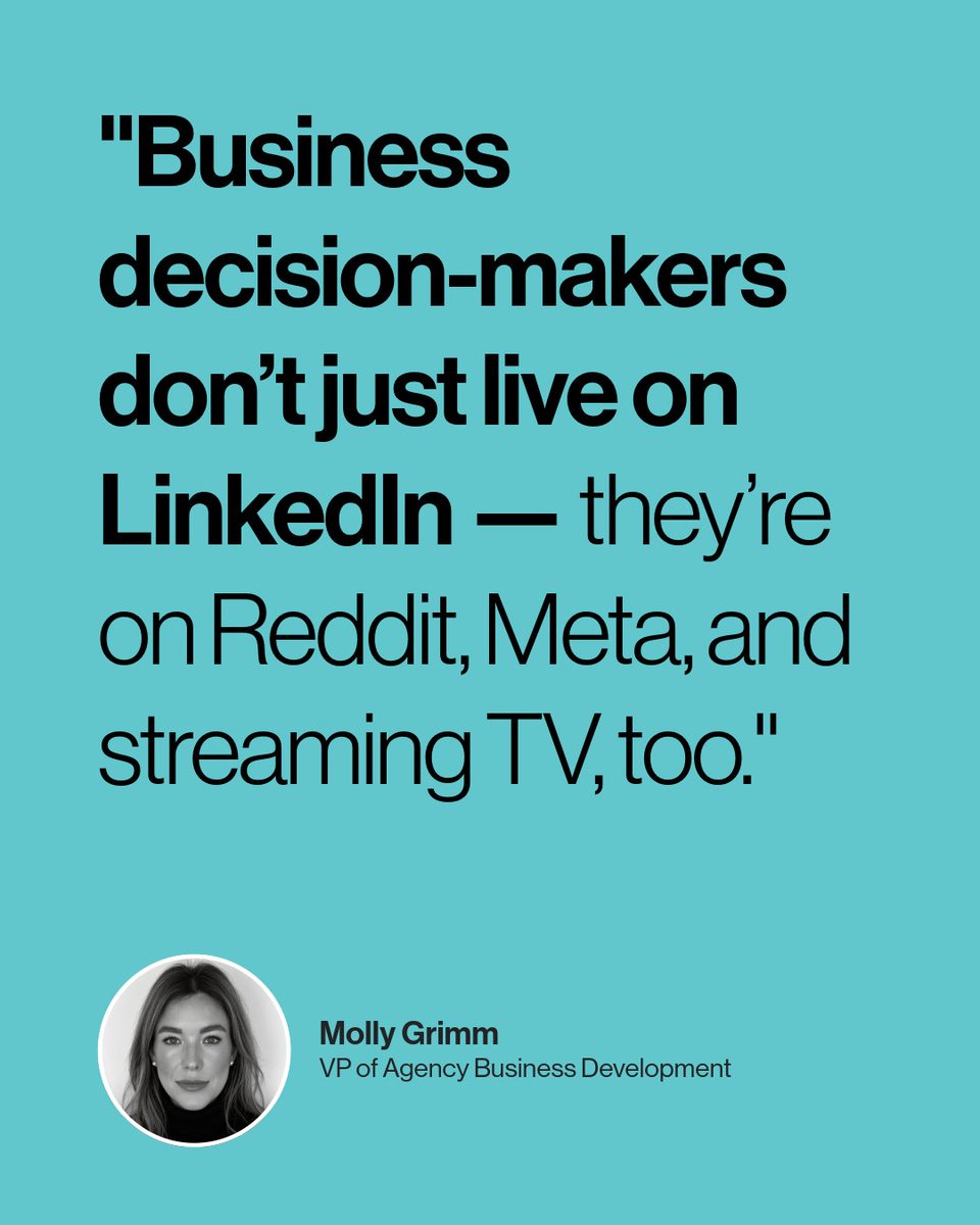 TechintLabs's tweet image. B2B decision-makers don&apos;t live on one platform. 

They scroll Reddit. 
They stream TV to unwind after work. 
They double-tap content seen on Meta. 

Smart #marketers meet them everywhere. Agree or disagree?

#B2BMarketing #AdTech #MarketingStrategy #MediaAgency #DigitalAds
