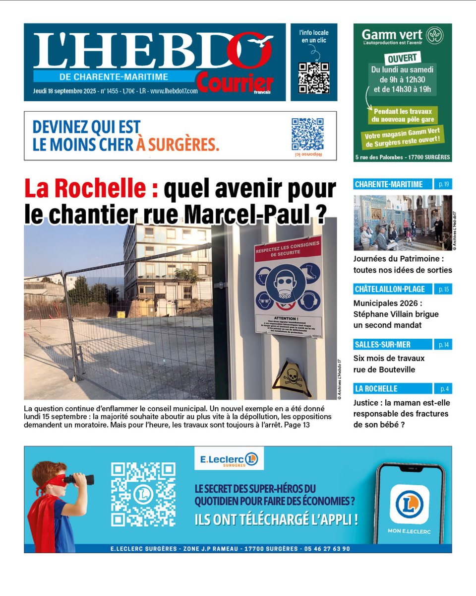 📰 À LA UNE CETTE SEMAINE ! À retrouver dans notre numéro du jeudi 18 septembre ! 
En vente dès demain chez votre marchand de journaux ou en version numérique  ow.ly/H6Mx50UBNJY