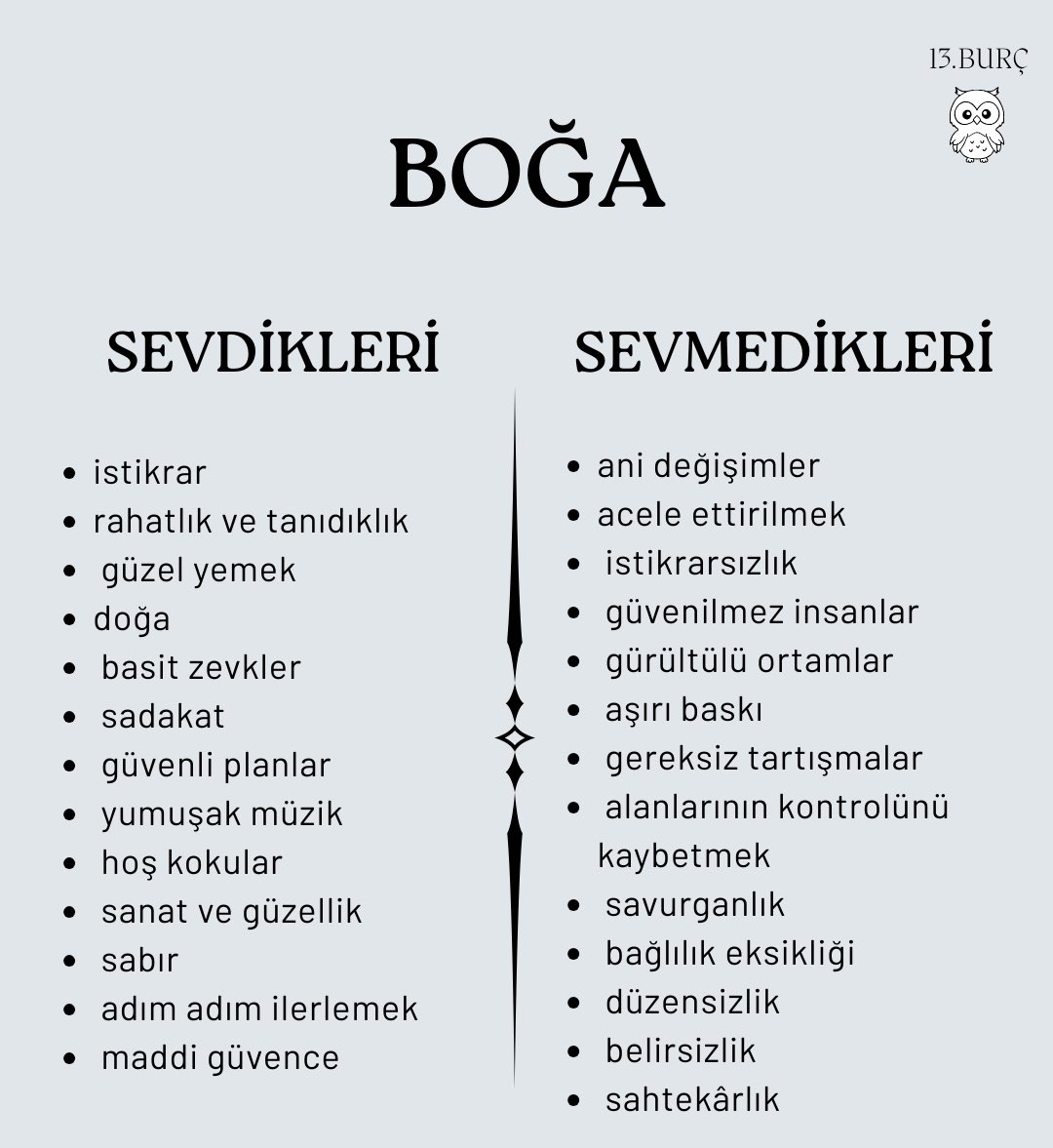 BOĞA - Sevdikleri &amp; Sevmedikleri
