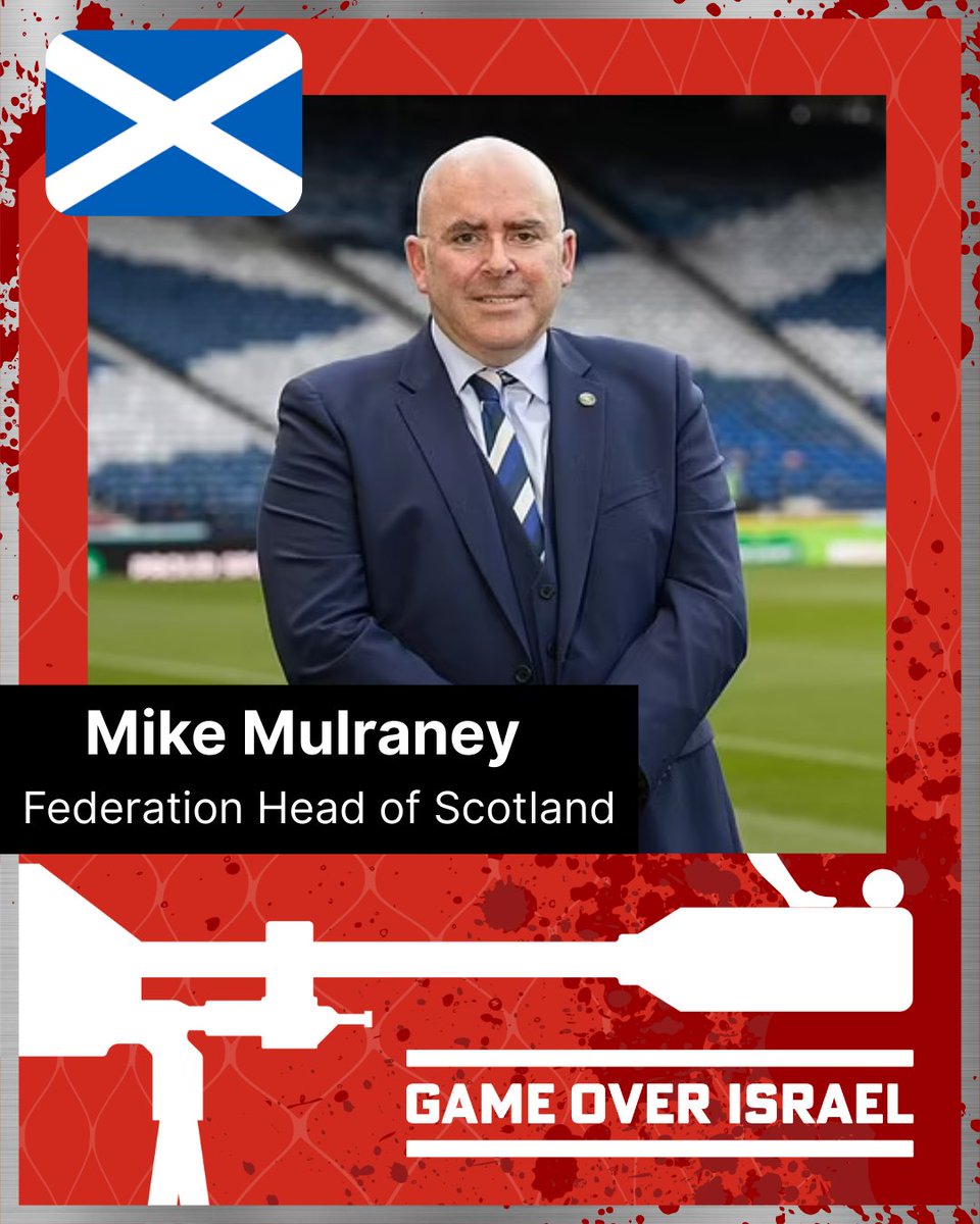 gameover_israel's tweet image. Mike Mulraney: Scotland cannot host war criminals. Boycott Israel now. Link in bio. #GameOverIsrael #GenocideFreePitch #NotInMyGame #BoycottIsrael #BDS #FreePalestine #FootballForJustice #NoGamesWithGenocide #StopArmingIsrael #FansForPalestine