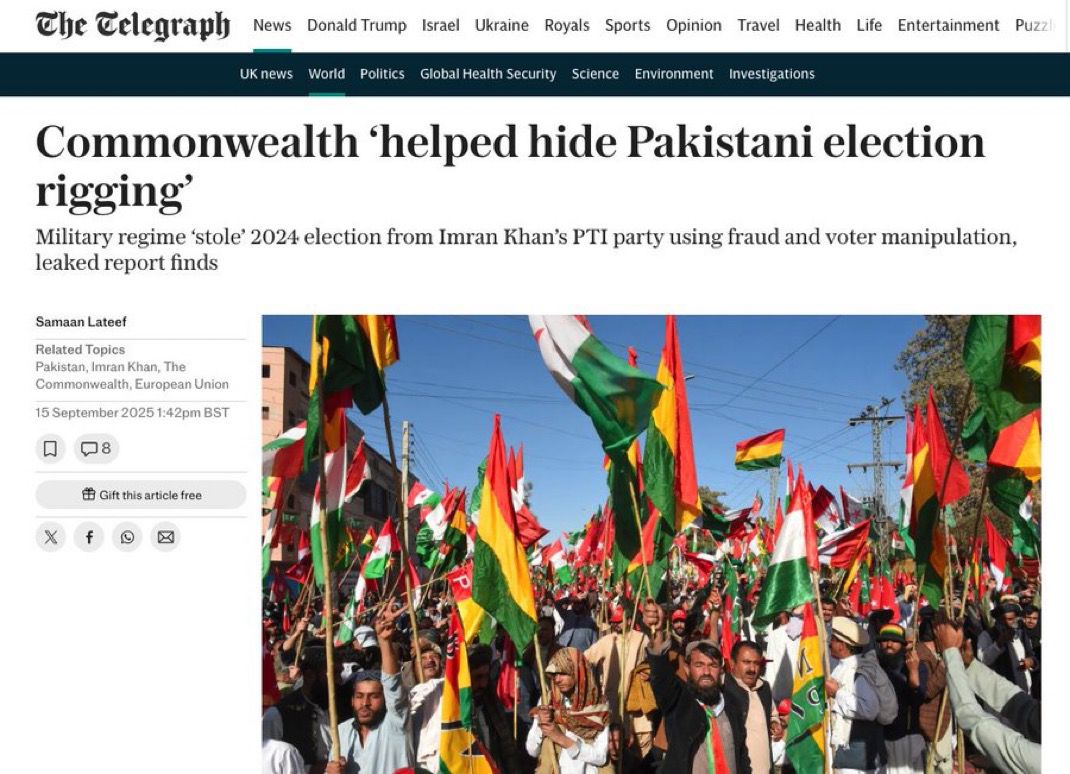 Commonwealth helped hide Pakistani election rigging..!! Shame

#ImranKhanMustBeFreed
