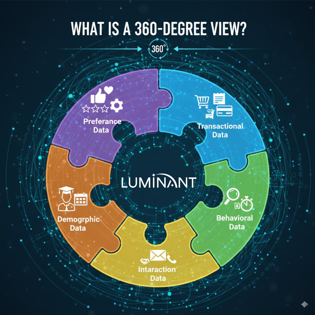 luminant_works's tweet image. What's a 360-degree view? 🤔 It's the "single source of truth" for your customers, bringing all your data together.

#360DegreeView #CustomerExperience #DataStrategy #Marketing