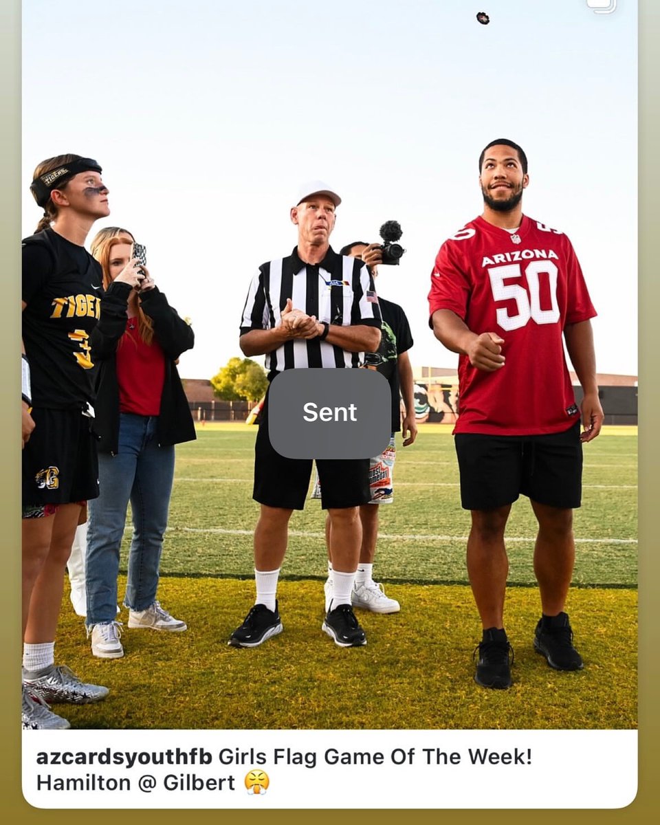 Great event last night with Buckeye and current Cardinal Cody Simon supporting @ghstigers_girlsflag and the sport! Thanks <a href="/AZCardinals/">Arizona Cardinals</a>      for all you do for girls flag in AZ!