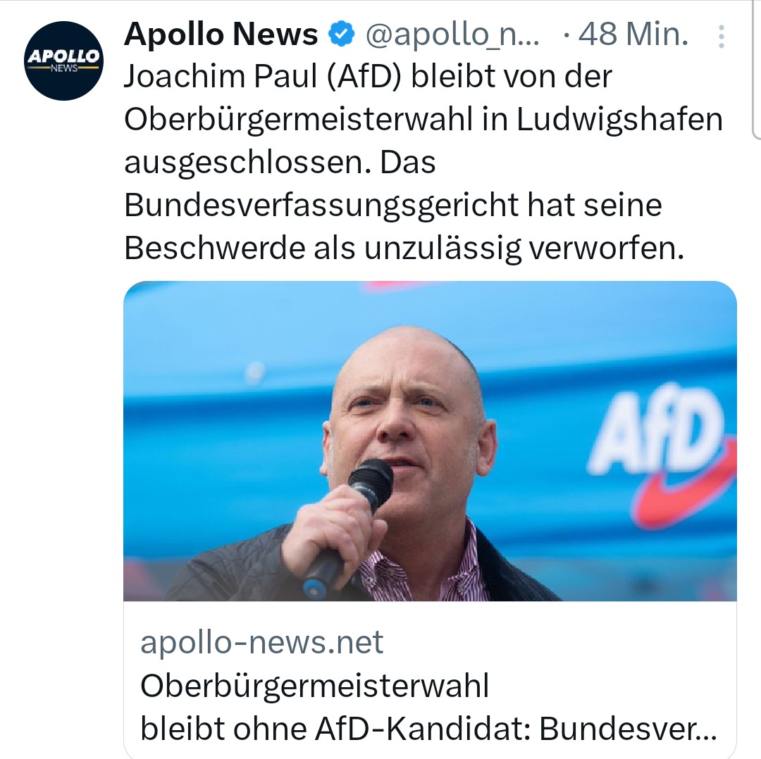 Ein antidemokratisches politisches Urteil. Paul bleibt ausgeschlossen.