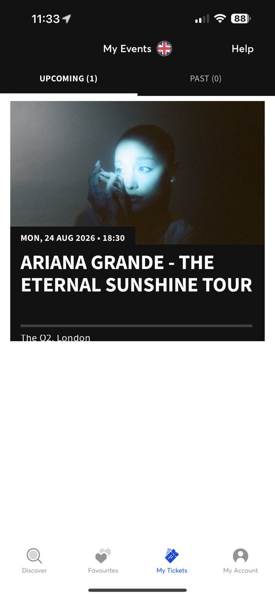 flamesfade's tweet image. I forgot to post too here yesterday but I actually won the ticketmaster war. I’m seeing Ari 🥹🥹
