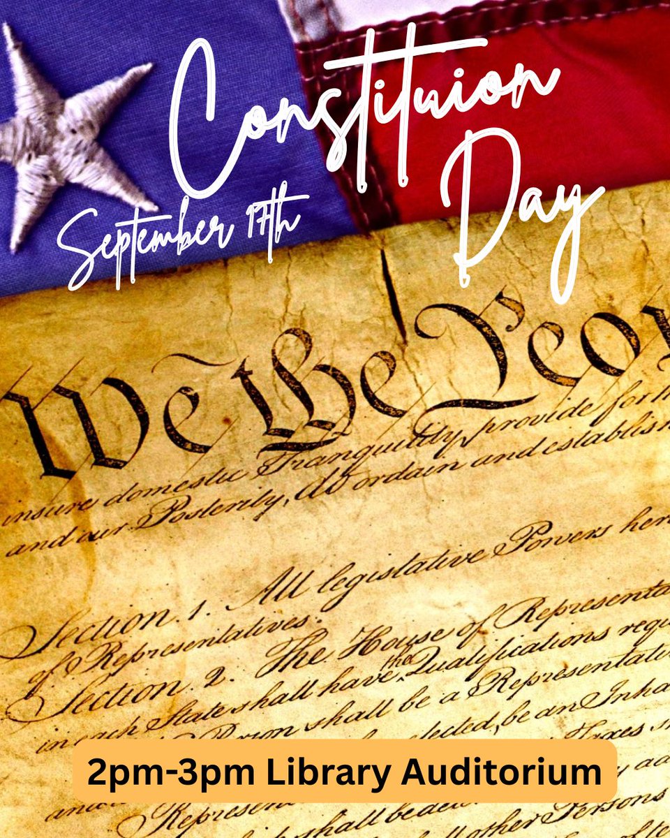 Join us for Constitution Day! Today, September 17th 2-3pm Library auditorium.

A short film and discussion on the 14th Amendment, Immigration &amp; Citizenship!

Earn Civic Engagement &amp; Learn Badge credit.

#wpunj