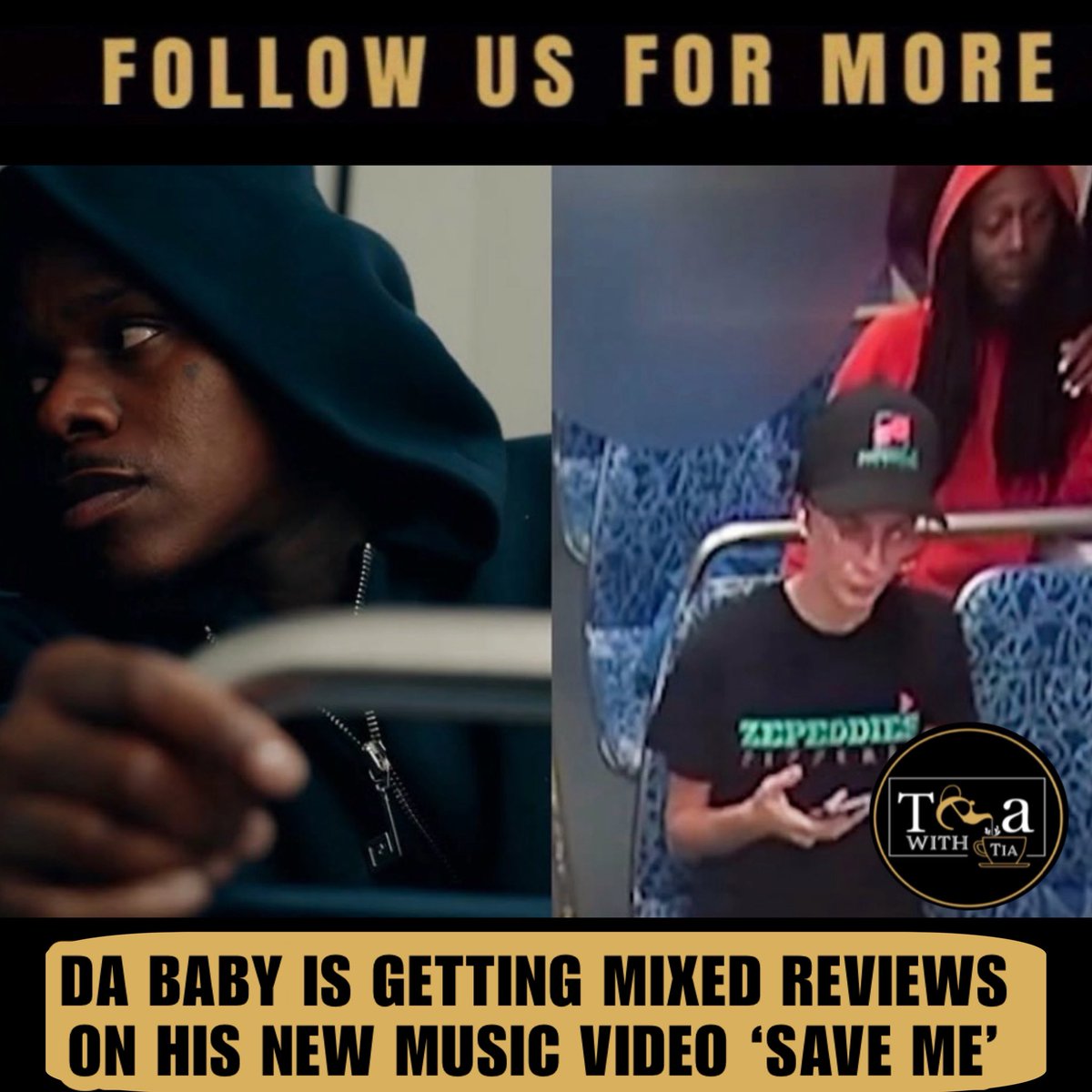 RealTeaWithTia's tweet image. #DaBaby is getting mixed reviews after dropping his new music video “SAVE ME.” 

The visual reimagines the tragic story of Iryna Zarutska, a Ukrainian refugee murdered on a train in Charlotte NC. In the video DaBaby changes the ending by stepping in to save her and he closes with