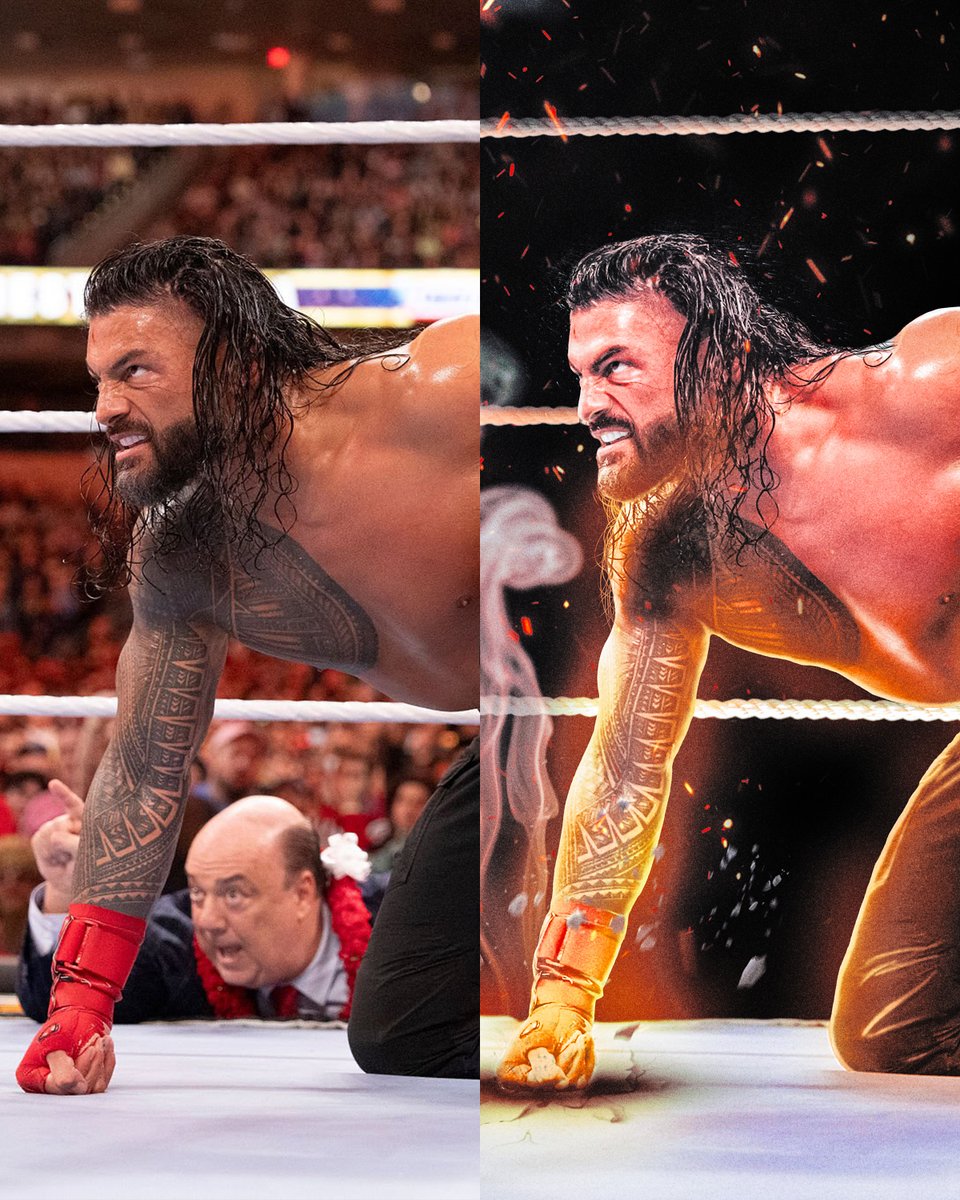 samthomasdesign's tweet image. decided to spend hours elevating this pic of roman reigns