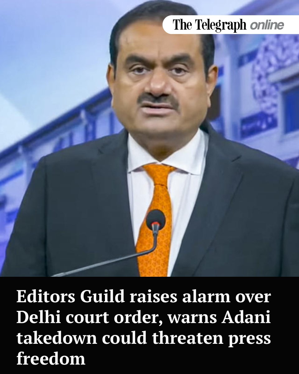 ttindia's tweet photo. The Guild urged the judiciary to ensure defamation claims are addressed through due process, and not through one-sided injunctions that amount to prior restraint
#adani #editorsguild #adanienterprises 
https://t.co/yRar1rPE2x https://t.co/2fTpsk5Km0
