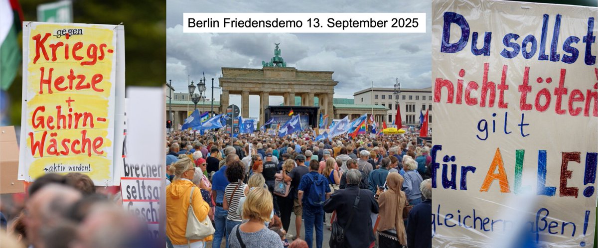 «Du sollst nicht töten gilt für alle gleichermaßen!» war an der grossen Friedensdemo in Berlin am 13. September 2025 auf Plakaten zu lesen. Genauso ist es! Wir müssen lernen Konflikte ohne Gewalt zu lösen. Zudem braucht es einen Abgleich der unterschiedlichen Geschichten, damit