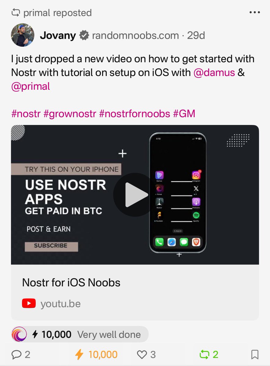 primal_app's tweet photo. @RandomNoobs_ @damusapp Well done and well said.  Zap deployed 🫡 https://t.co/q1wAIJydRs