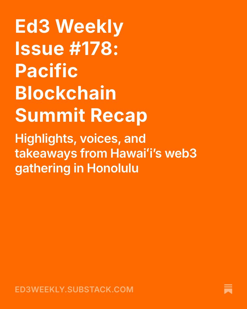 🪙 Crypto is more than meme coins and price charts, it’s about policy and people.

At the <a href="/PBSummit/">Pacific Blockchain Summit</a> I heard from <a href="/StandWithCrypto/">Stand With Crypto🛡️</a>’s <a href="/TamaraSzulc/">Tamara Szulc</a> about how grassroots advocacy is shaping the future of digital assets.

Full recap in this week’s <a href="/Ed3Weekly/">Ed3Weekly</a> 👇
ed3weekly.substack.com/p/ed3-weekly-i…