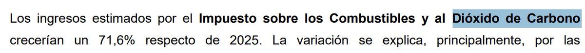 Este gobierno va a subir el impuesto al cambio climático en un 72%, excelente.