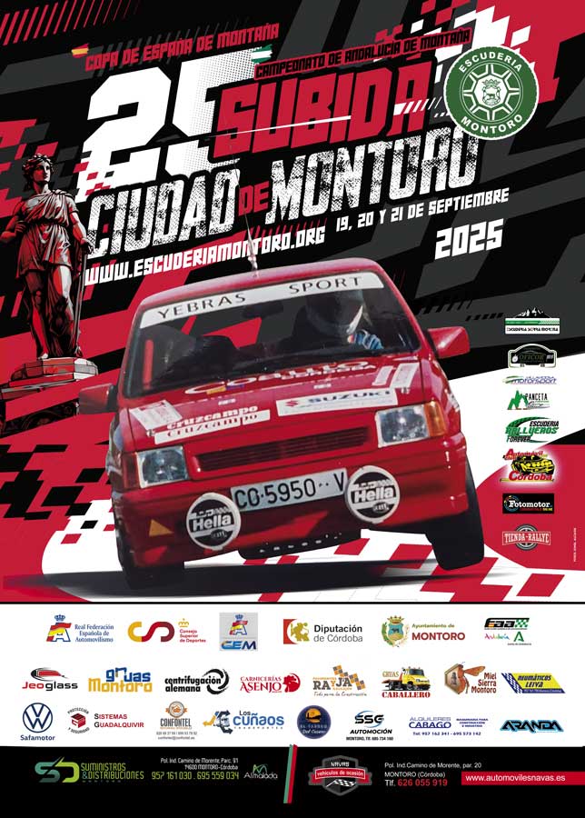 📣 Presentada en <a href="/dipucordoba/">Diputación de Córdoba</a> la XXV Subida Ciudad de Montoro 🚗 Prueba puntuable para la Copa de España y el Campeonato de Andalucía de Montaña.

📅 19-21 septiembre | 3,2 km de recorrido 🏁 
#Montoro #Automovilismo 
@faaoficial <a href="/dipucordoba/">Diputación de Córdoba</a> #copadipcordoba <a href="/AytoMontoro/">Ayuntamiento Montoro</a>