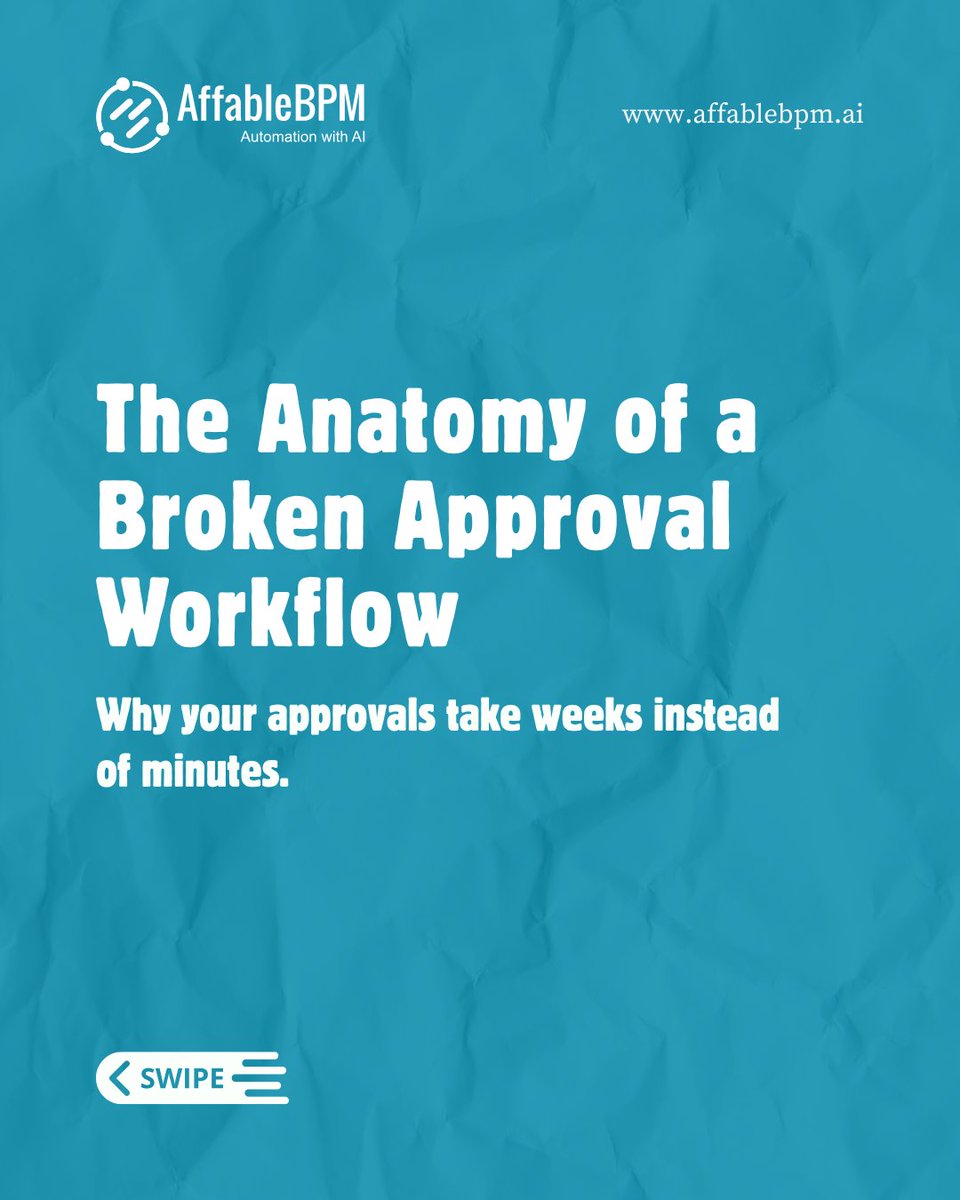 Approvals shouldn’t feel like detective work. If you’re chasing emails, you’ve already lost time, money &amp; trust. 

💡Move beyond email chaos. Smarter approvals start with AffableBPM. 

affablebpm.ai

 #WorkflowAutomation #BPM #DigitalTransformation #Efficiency