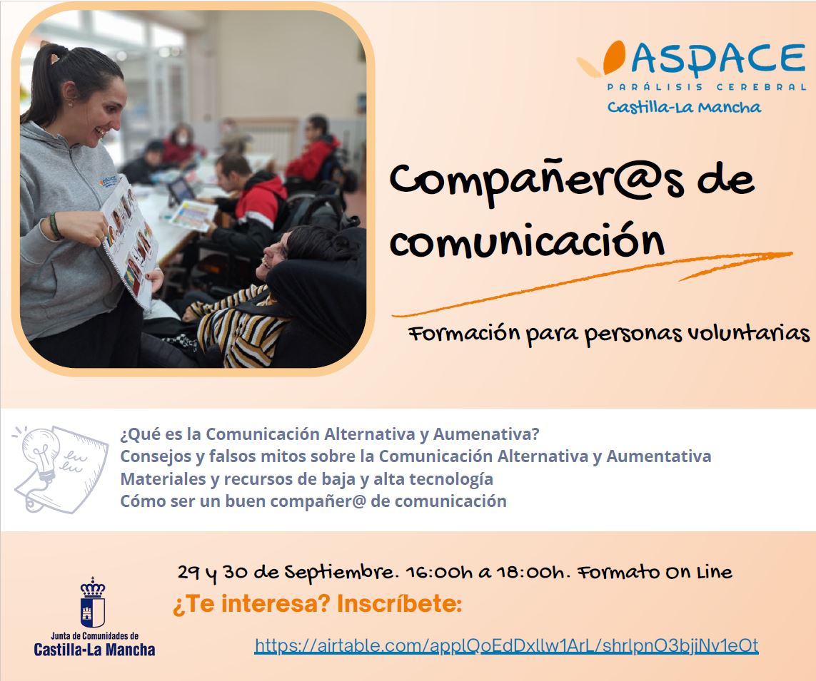 ¿Aún no te has inscrito en "Compañer@s de comunicación"? Aprende sobre Comunicación Aumentativa y Alternativa. 🗓️ 29-30 sept, 16-18h. 💻 Online. ¡Inscríbete ya! 👉 airtable.com/applQoEdDxllw1… #ColaborarsiempreSUMA #MejorContigo