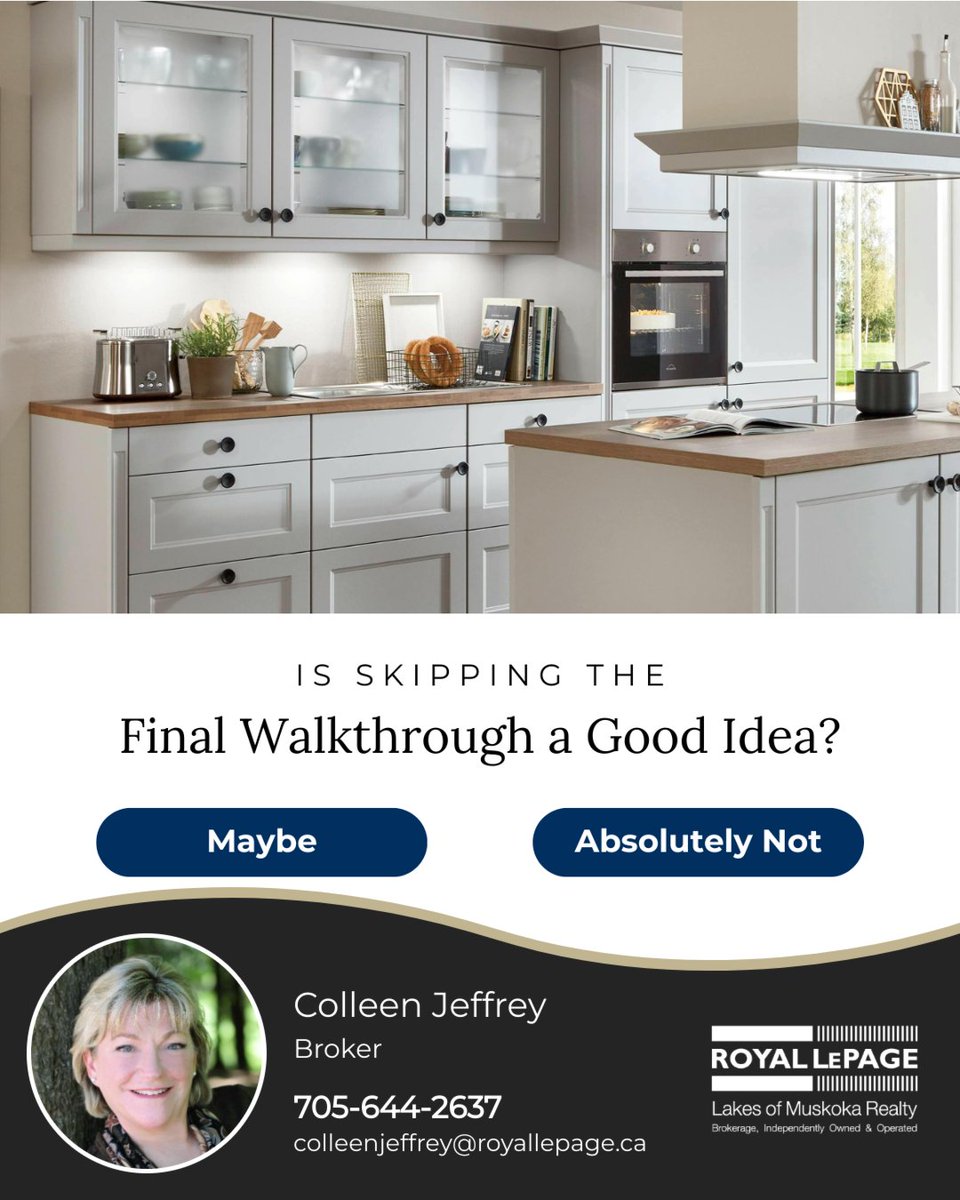 ColleenJeffrey's tweet image. The final walkthrough is your last chance to inspect the home before closing. Use this step to confirm that all agreed-upon repairs are complete, fixtures and appliances are in place and working, and the property is in the condition expected.

#finalwalkthrough #newhome