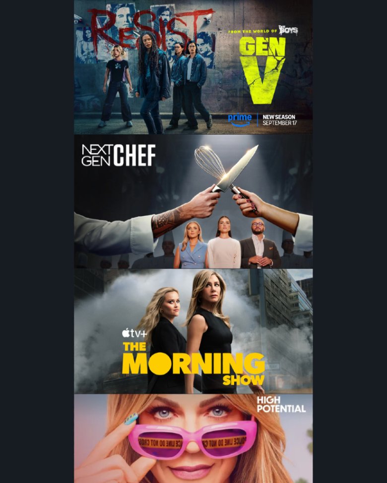 ReelMitten's tweet photo. 📺 Reel Brief – New This Week

 🩸 Gen V S2 on Prime Video
 👨‍🍳 Next Gen Chef on Netflix
 ��️ The Morning Show returns on Apple TV+
 🔍 High Potential S2 on Hulu

Fresh seasons &amp; premieres across the streamers—what’s first on your watchlist? https://t.co/Q9Jq4DYAp1