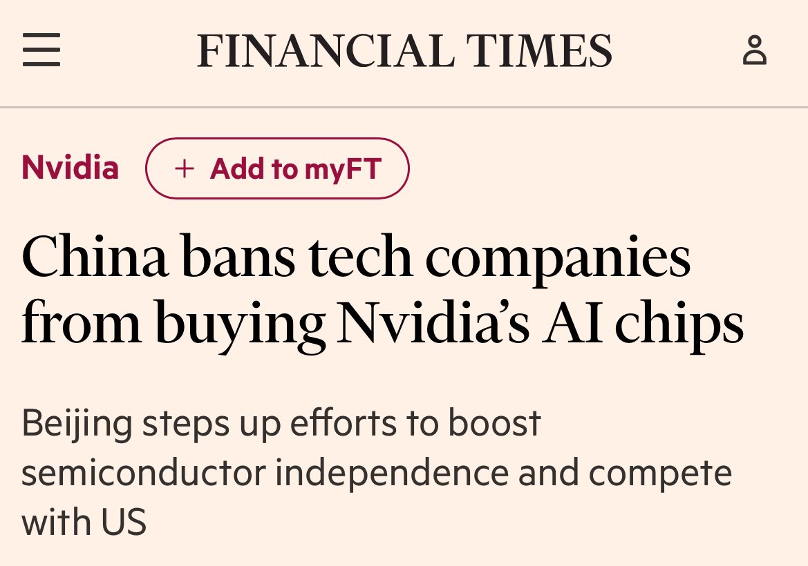 Geiger_Capital's tweet image. *CHINA BANS TECH COMPANIES FROM BUYING NVIDIA’S AI CHIPS

Nvidia’s "Singapore" revenue is about to mysteriously fall off a cliff. $NVDA