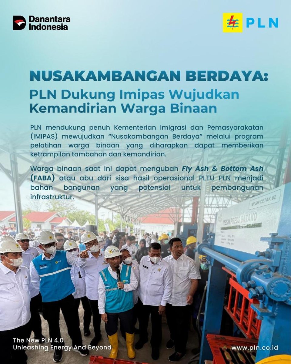 electrizen_mnk's tweet photo. PLN mendukung penuh Kementerian Imigrasi dan Pemasyarakatan (IMIPAS) dalam menjadikan kawasan Lapas Nusakambangan tumbuh menjadi kawasan yang berdaya dan mandiri.

#PLNuntukIndonesia #NusakambanganBerdaya
#NusakambanganMandiri #FABAJadiBerkah https://t.co/TqbyFnGpYO