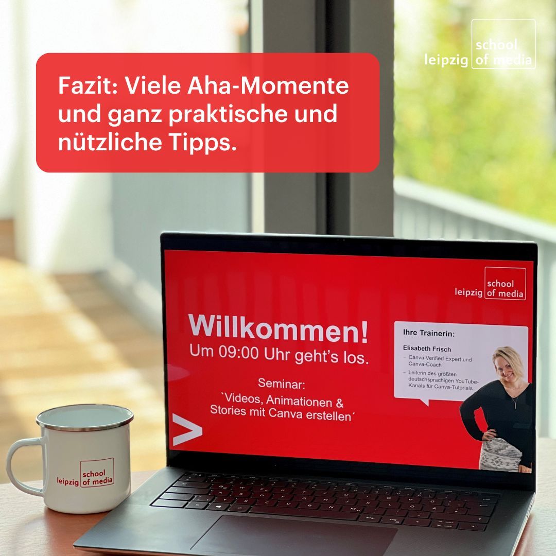 Heute gab es wieder einige Aha-Momente.
Mit Canva-Expertin Elisabeth Frisch tauchten unsere Teilnehmer heute in Videos, Animationen &amp; Stories ein. 

Sie interessieren sich für #Canva? Das nächste Seminar "Canva für Fortgeschrittene" findet am 05.11. statt.
leipzigschoolofmedia.de/canva/