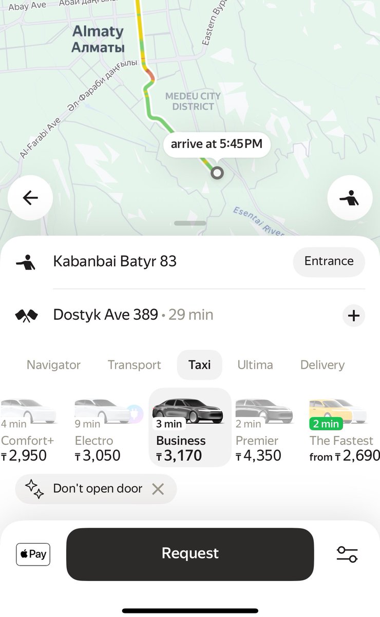 in the uber black equivalent in kazakhstan you have to indicate that you don’t want the driver to op