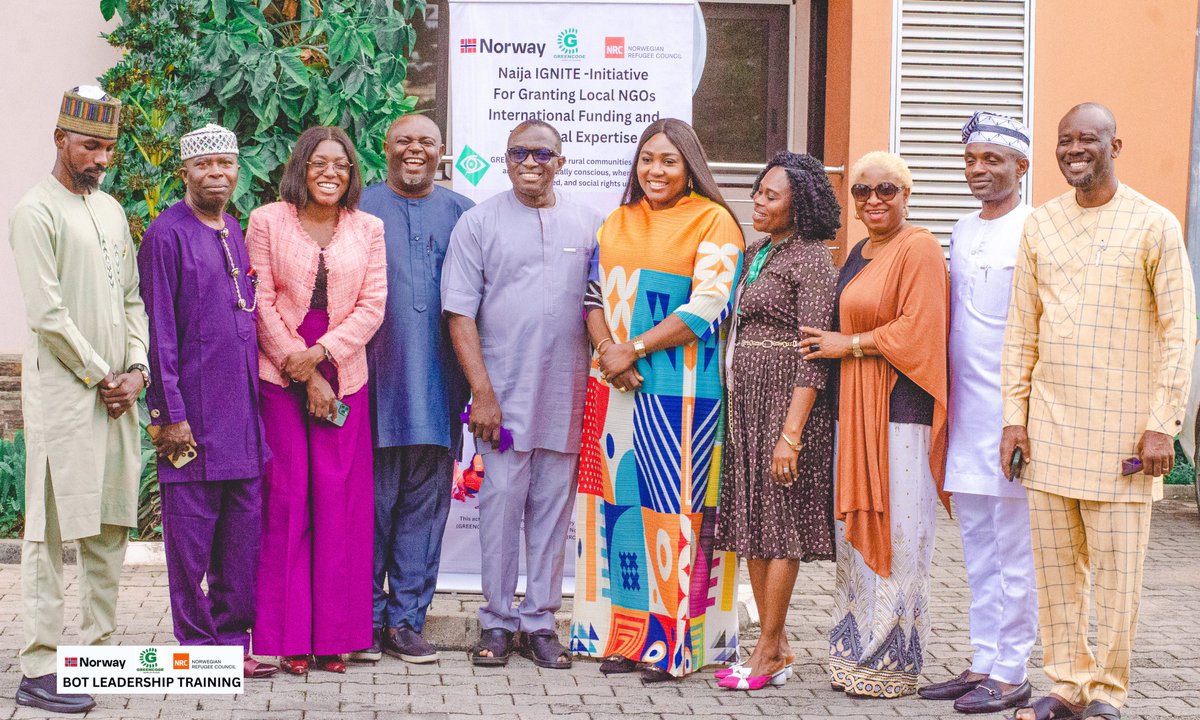 greencode12's tweet image. Our Board of Trustees recently completed a governance and leadership training to strengthen oversight and align with our mission.

This milestone was made possible with the support of NORAD through the Norwegian Refugee Council (NRC), Nigeria.
