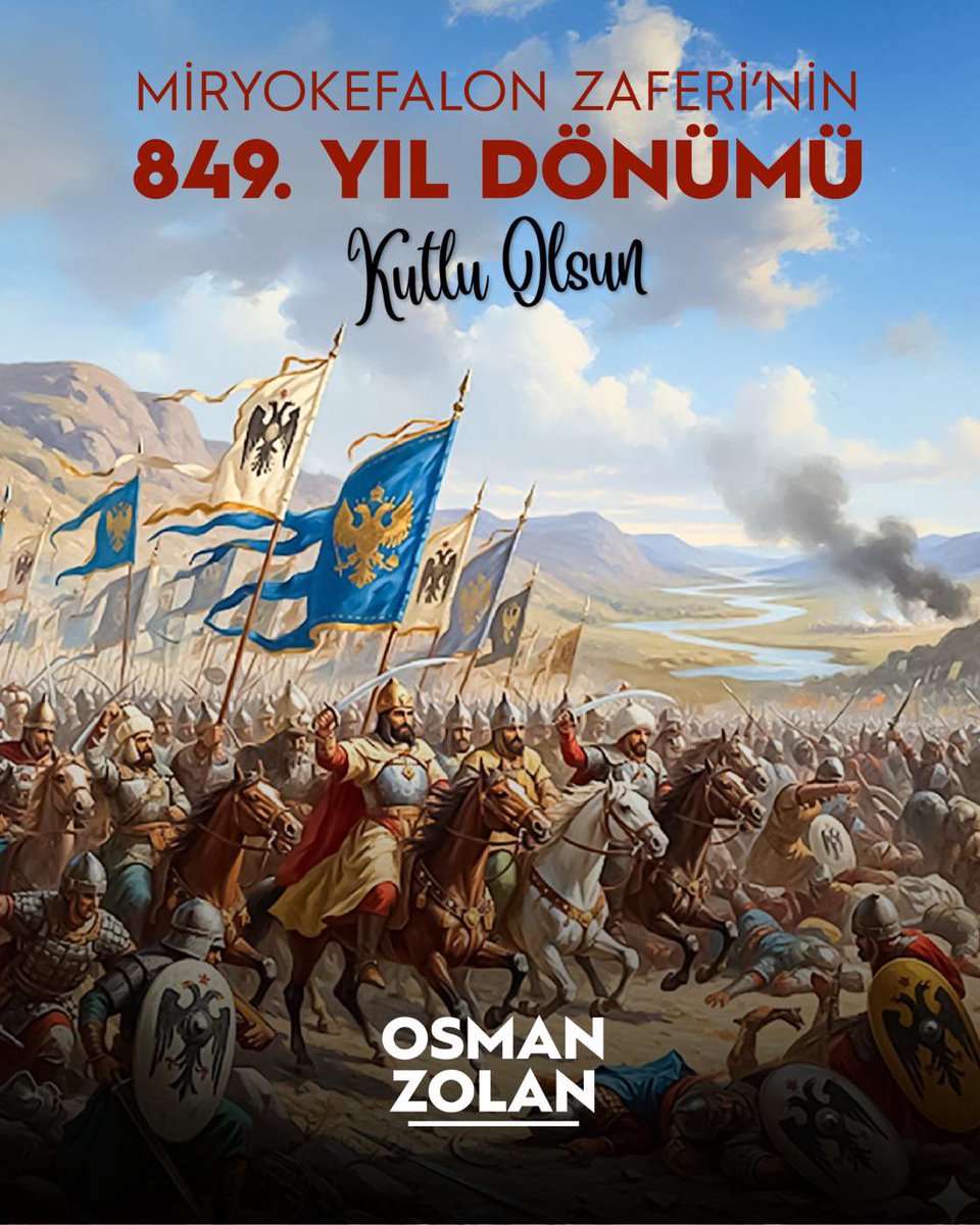849 yıl önce Çivril ilçemizde yaşanan ve Anadolu’nun kesin olarak Türk yurdu olmasını sağlayan #Miryokefalon Zaferini en içten duygularımla kutluyor, bu vatan için canını veren tüm şehitlerimizi saygı, rahmet ve minnetle anıyorum.