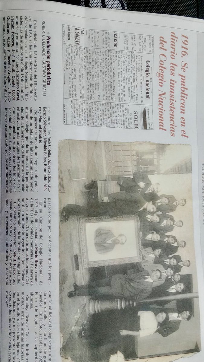 bracedo's tweet photo. Qué lindo recuadro de @LaGacetaTucuman , en el diario de hoy cuenta que 1916 se publicaba quiénes faltaban al colegio Nacional de Tucumán y ese día justo , faltó mi abuelo 👴 😂 , es de familia los faltasos al colegio 😂😂😂 https://t.co/2isv61tPsV