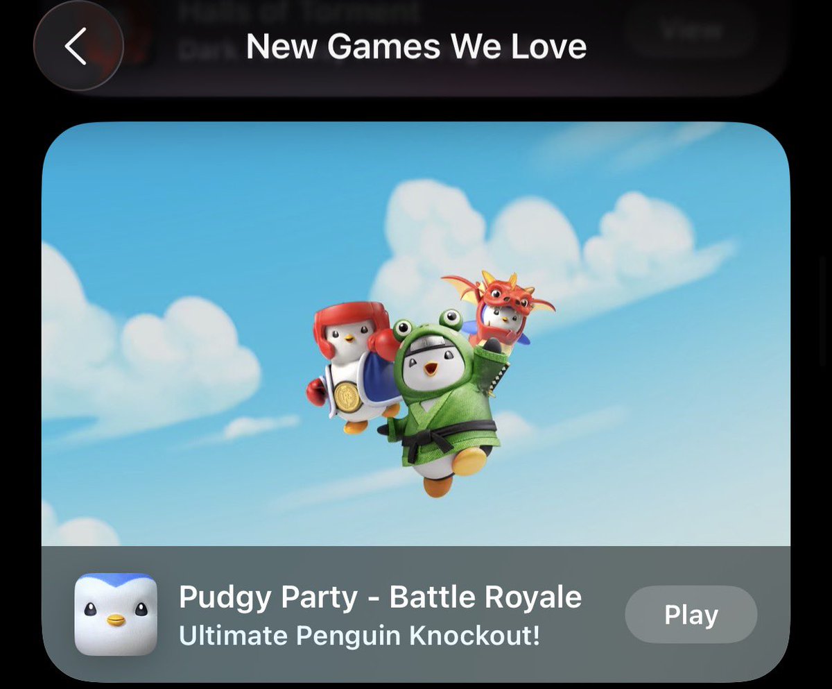 Just realize that Apple included Pudgy Party under its “New Games We Love” section of the App Store. 

Peak proliferation